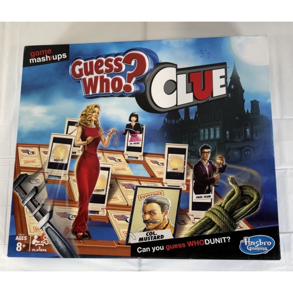 Guess Who? Clue Board Card Game Mashup Hasbro 2019 COMPLETE Rare - Hard to Find - Picture 1 of 11